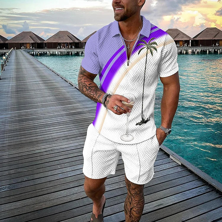 FLYNN™ | PALM PARADISE POLO AND SHORTS CO-ORD