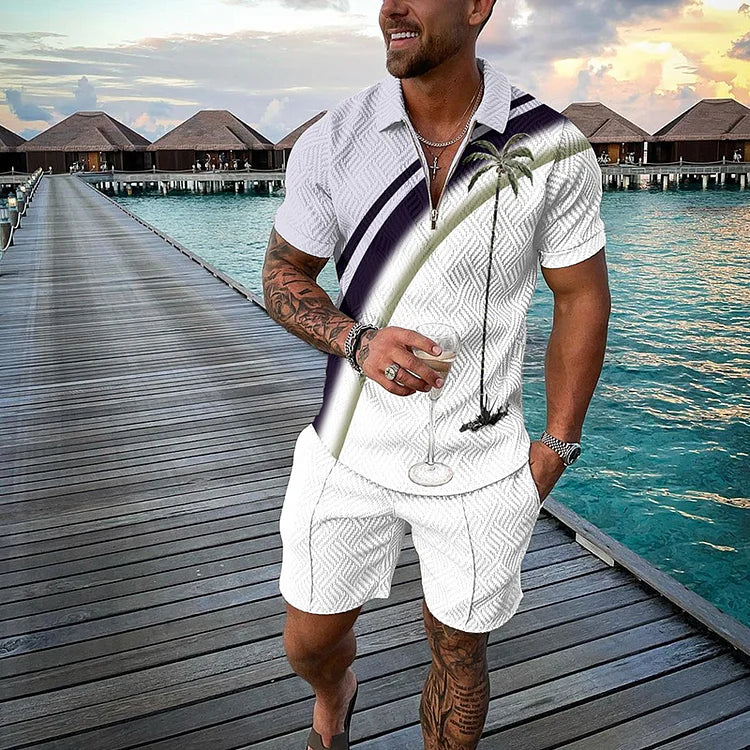 FLYNN™ | PALM PARADISE POLO AND SHORTS CO-ORD