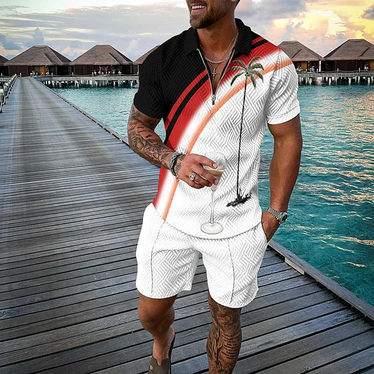 FLYNN™ | PALM PARADISE POLO AND SHORTS CO-ORD