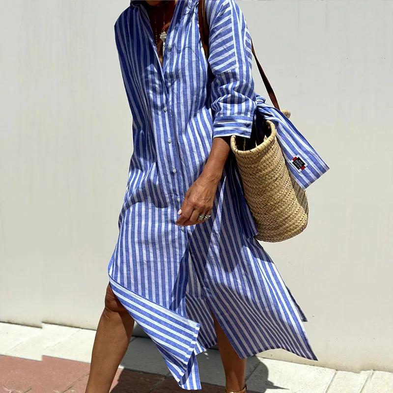 STELLA™ | MODERN STRIPED SHIRT DRESS