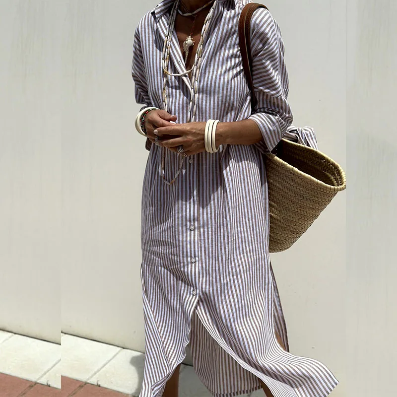 STELLA™ | MODERN STRIPED SHIRT DRESS