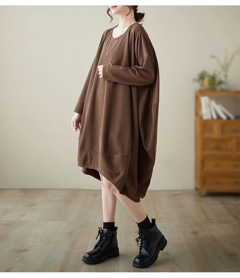 KATIE™ | COZY COTTON DRESS LONG SLEEVE