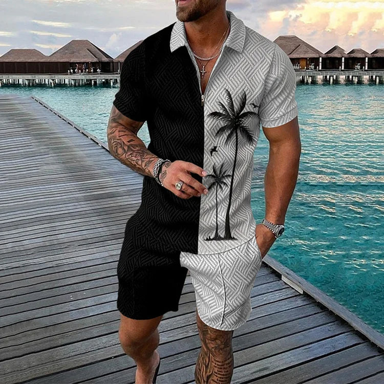 JAXON™ | PALM OASIS POLO AND SHORTS CO-ORD