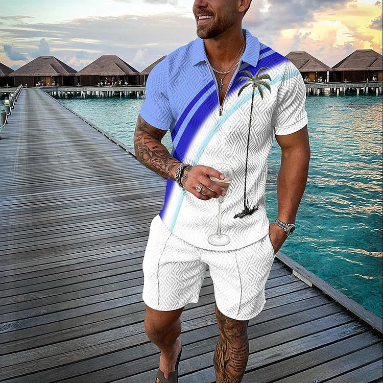 FLYNN™ | PALM PARADISE POLO AND SHORTS CO-ORD