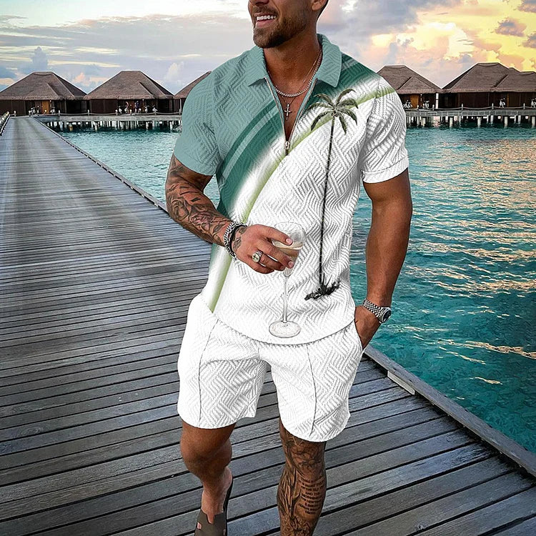 FLYNN™ | PALM PARADISE POLO AND SHORTS CO-ORD